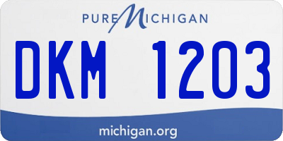 MI license plate DKM1203