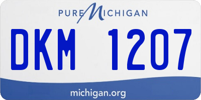 MI license plate DKM1207