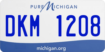MI license plate DKM1208