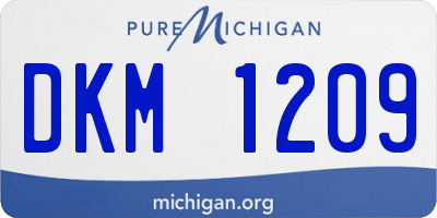 MI license plate DKM1209