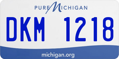 MI license plate DKM1218
