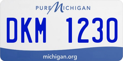MI license plate DKM1230