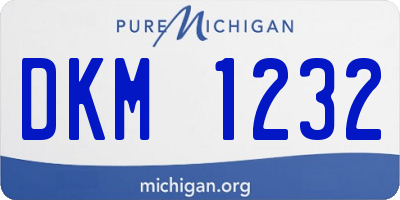 MI license plate DKM1232