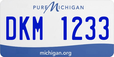 MI license plate DKM1233