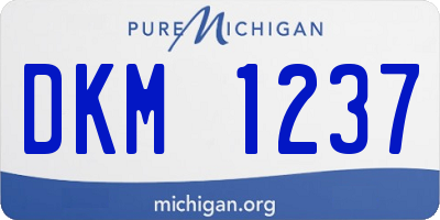 MI license plate DKM1237