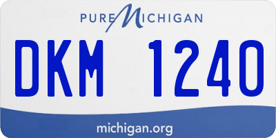 MI license plate DKM1240