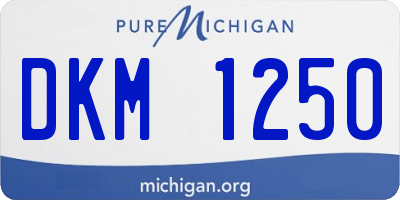 MI license plate DKM1250