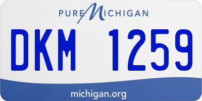 MI license plate DKM1259