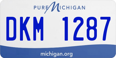 MI license plate DKM1287