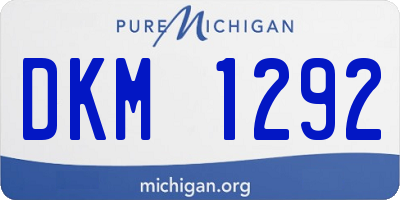 MI license plate DKM1292