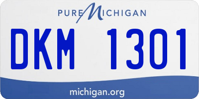 MI license plate DKM1301