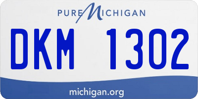 MI license plate DKM1302