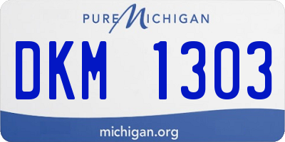 MI license plate DKM1303