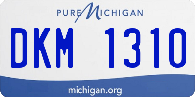MI license plate DKM1310