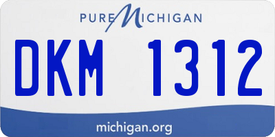MI license plate DKM1312