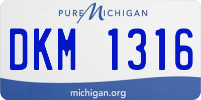 MI license plate DKM1316