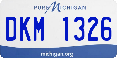 MI license plate DKM1326