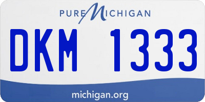 MI license plate DKM1333