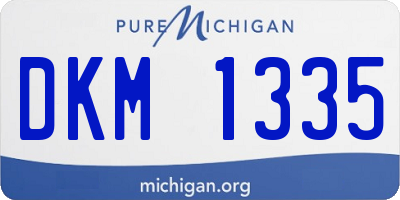 MI license plate DKM1335