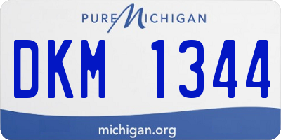 MI license plate DKM1344