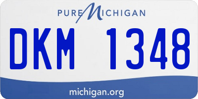 MI license plate DKM1348