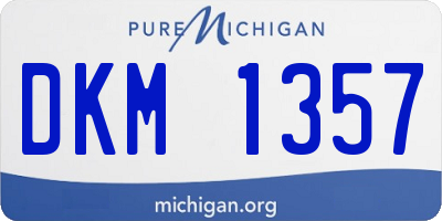 MI license plate DKM1357