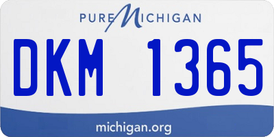 MI license plate DKM1365
