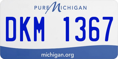MI license plate DKM1367
