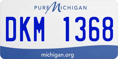 MI license plate DKM1368