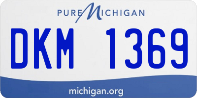 MI license plate DKM1369