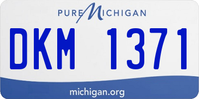 MI license plate DKM1371