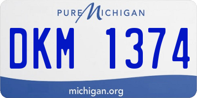 MI license plate DKM1374