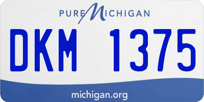 MI license plate DKM1375