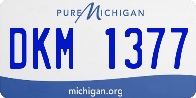 MI license plate DKM1377