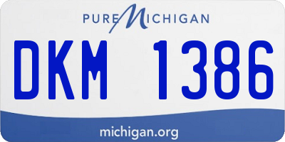 MI license plate DKM1386