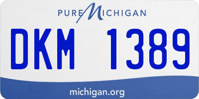 MI license plate DKM1389