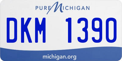MI license plate DKM1390