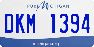 MI license plate DKM1394