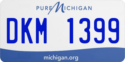 MI license plate DKM1399