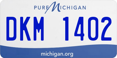 MI license plate DKM1402