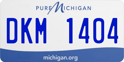 MI license plate DKM1404