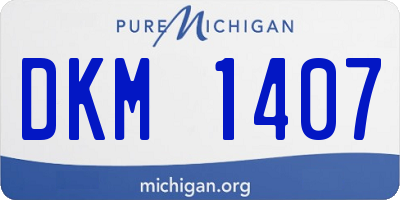 MI license plate DKM1407