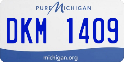 MI license plate DKM1409
