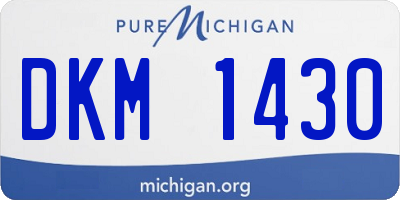 MI license plate DKM1430