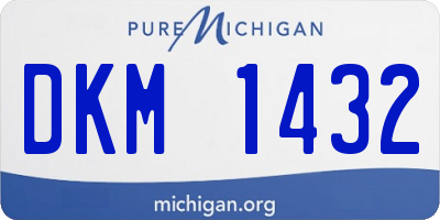 MI license plate DKM1432