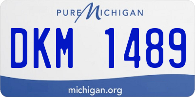 MI license plate DKM1489