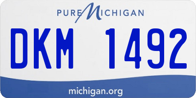 MI license plate DKM1492