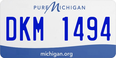 MI license plate DKM1494