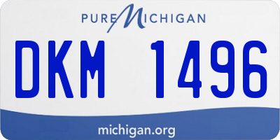 MI license plate DKM1496