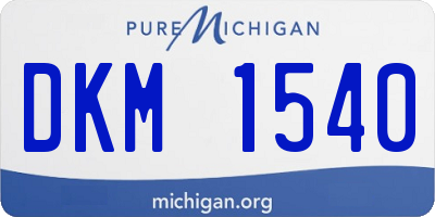 MI license plate DKM1540